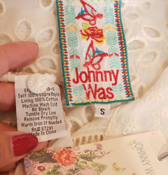 Nwt Johnny Was Eyelet Georgette dress  S - Picture 8 of 8
